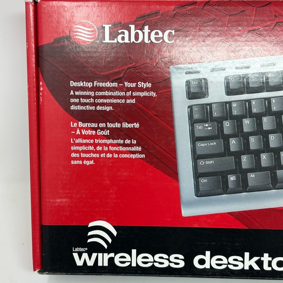 2004 Labtec XP Media Wireless Desktop Edge Keyboard Optical Mouse Kit - Picture 2 of 5